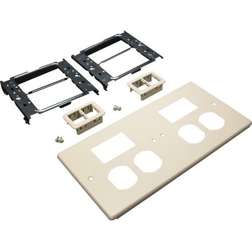 Middle Atlantic G4047-2BBTT Faceplates & Mounting Boxes Wiremold 4047 Four-gang Cover Two Duplex And Two Tracjack Mini Adapters - 4-gang - Gray - Steel (g40 G40472bbtt 786776041293