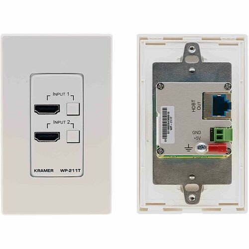 Kramer Electronics WP-211T/US(W/B) Faceplates & Mounting Boxes Kramer Wp-211t Faceplate - 2 X Total Number Of Socket(s) - Wall Mount - White, Black - 2 X Hdmi Port Wp211tuswb 