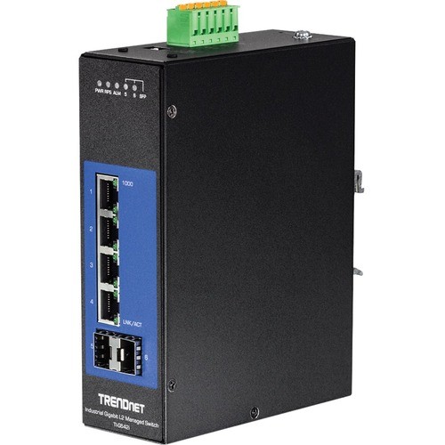 Trendnet TI-G642I Switches & Bridges Trendnet 6-port Industrial Gigabit L2 Managed Din-rail Switch; 4 X Gigabit Ports; 2 X Sfp Slots; Din Tig642i 710931161540