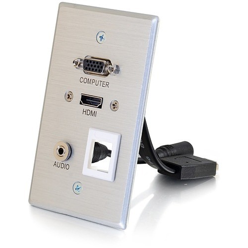 C2g CG39705 Faceplates & Mounting Boxes Single Gang                    Adap - Hdmi/vga/3.5mm/keystone (cg39705) 0757120397052