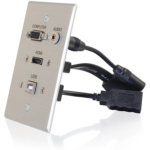 C2g CG39707 Faceplates & Mounting Boxes Single Gang Wp Hdmi Vga 3.5mm  Adap - Usb-al (cg39707) 0757120397076