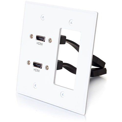 C2g CG39708 Faceplates & Mounting Boxes Double Hdmi + Decora Wall Plateadap - White (cg39708) 0757120397083