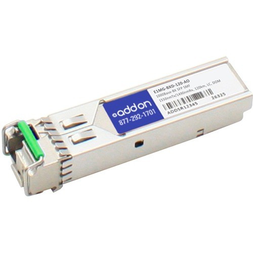 Addon E1MG-BXD-120-AO Switch Modules Brocade (formerly) E1mg-bxd-120 Compatible Taa Compliant 1000base-bx Sfp Transceiver (smf, 1550nmtx/ E1mgbxd120ao 821456227519