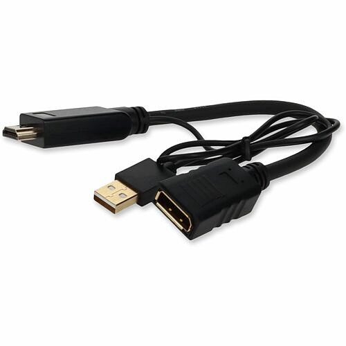 Addon HDMI2DPUSB Connector Adapters Addon Displayport/hdmi Audio/video Adapter - 1 Pack - Hdmi Hdmi 1.3 Digital Audio/video - Male - Dis 821456228943