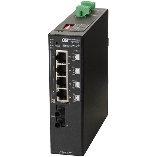 Omnitron Systems 9560-0-14-2Z Switches & Bridges Omnitron Systems Ruggednet Unmanaged Industrial Gigabit Poe+, Mm St, Rj-45, Ethernet Fiber Switch -  95600142z 800975037571