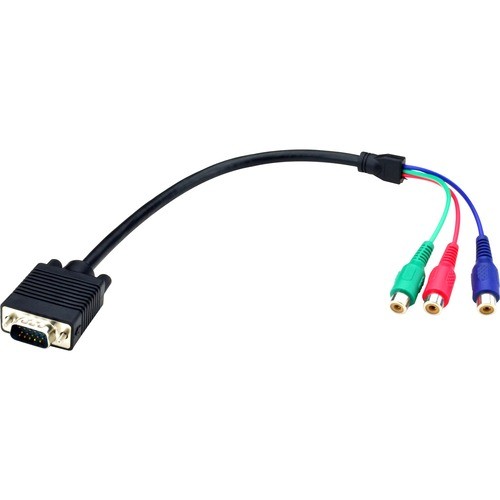 Black Box AVS-CBL-VG-CM Cables Black Box Vga To Component Adapter Cable - 40 Cm - 1.31 Ft Rca/vga Video Cable For Video Device - Fi Avscblvgcm 822088143109