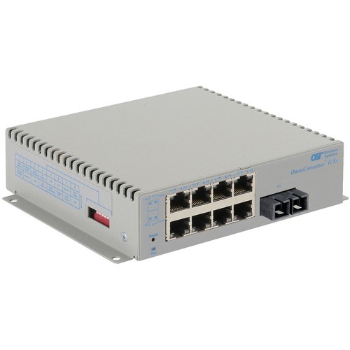 Omnitron Systems 2863-2-18-1W Switches & Bridges Omnitron Systems Omniconverter Unmanaged Gigabit, Sm Sc, Rj-45, Ethernet Fiber Switch - 8 X 10/100/1 28632181w 800975039827