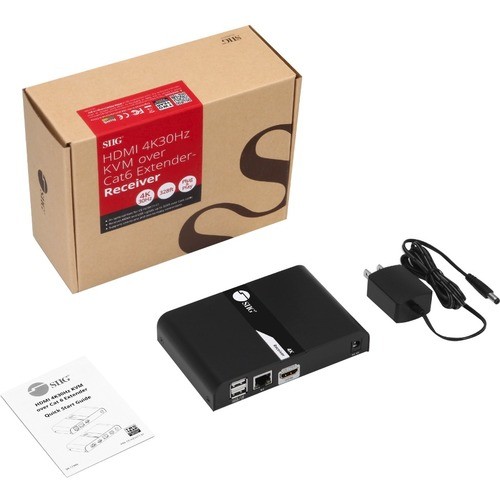 Siig CE-H25L11-S1 KVM Consoles/Extenders Siig Hdmi 4k30hz Kvm Over Cat 6 Extender - Receiver - 1 Computer(s) - 328 Ft Range - 4k - 4096 X 216 Ceh25l11s1 662774043197