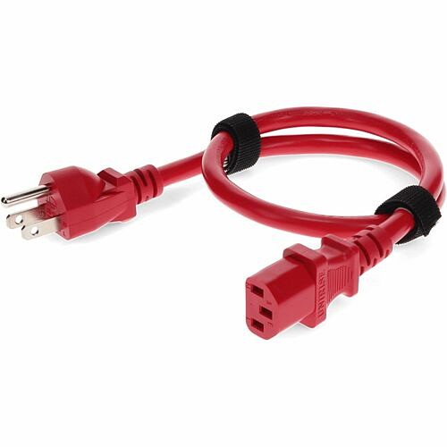 Addon ADD515P2C1314AWG3FTR Power Cords Addon Power Extension Cord - 120 V Ac / 10 A, 230 V Ac - Red - 3 Ft Cord Length - 1 (add515p2c1314aw 821456443148