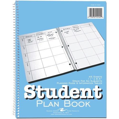 Tops 12145 Uncategorized Spiral Undated Student Weekly School Planner Book, 1 Case (24 Total), 11" X 8.5" 45 Sheets ROA12145 