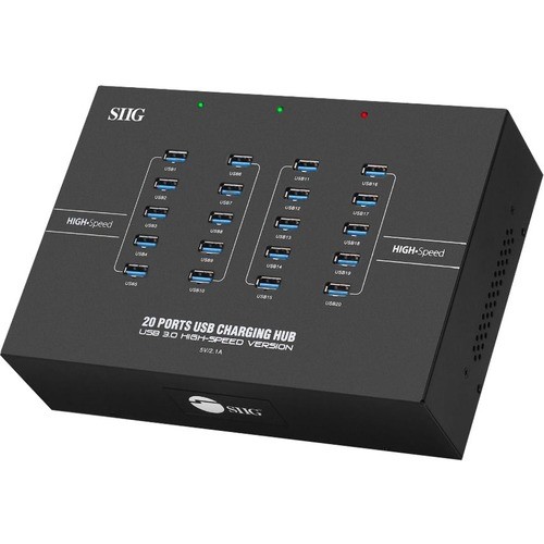 Siig ID-US0611-S1 USB/Firewire Adapters Siig 20-port Industrial Usb 3.1 Hub With Charging - Usb Type B - External - 20 Usb Port(s) - 20 Usb  Idus0611s1 662774043487