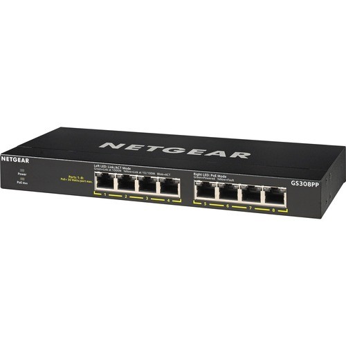 Netgear GS308PP-100NAS Switches & Bridges Netgear Gs308pp Ethernet Switch - 8 Ports - 2 Layer Supported - Twisted Pair - Desktop, Wall Mountab Gs308pp100nas 606449146820