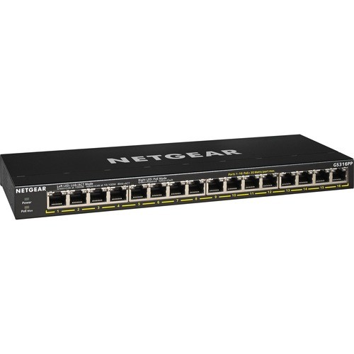 Netgear GS316PP-100NAS Switches & Bridges Netgear Gs316pp Ethernet Switch - 16 Ports - 2 Layer Supported - Twisted Pair - Desktop, Wall Mounta Gs316pp100nas 974566682157