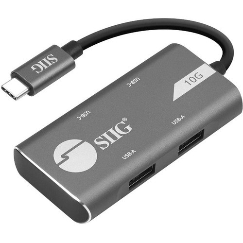 Siig JU-H40G11-S1 USB/Firewire Adapters Siig 4-port Usb 3.1 Gen 2 10g Hub - 2a2c - Usb 3.1 (gen 2) Type C - External - 4 Usb Port(s) - 4 Usb Juh40g11s1 662774043494