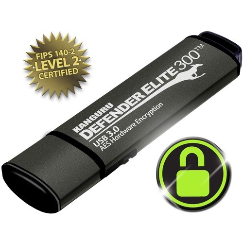 Istorage_kanguru KDFE300-256G Flash Drives Kanguru Defender Elite300andtrade; Fips 140-2 Certified, Aes Xts 256-bit Hardware Encrypted Usb 3 Secu Kdfe300256g 705110113977