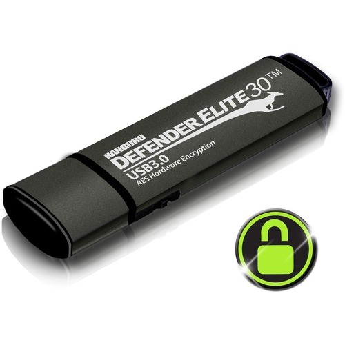 Istorage_kanguru KDFE30-256G Flash Drives Kanguru Defender Elite30, Hardware Encrypted, Secure, Superspeed Usb 3.0 Flash Drive, 256g - Aes 256 Kdfe30256g 705110113984