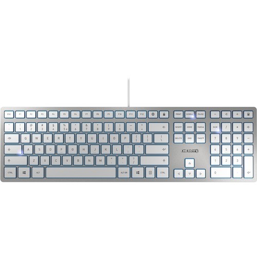 Cherry JK-1600EU-1 Keyboards & Keypads Cherry Kc 6000 Slim Keyboard - Usb Interface - English (us) - Sx Keyswitch - Silver, White (jk-1600e Jk1600eu1 