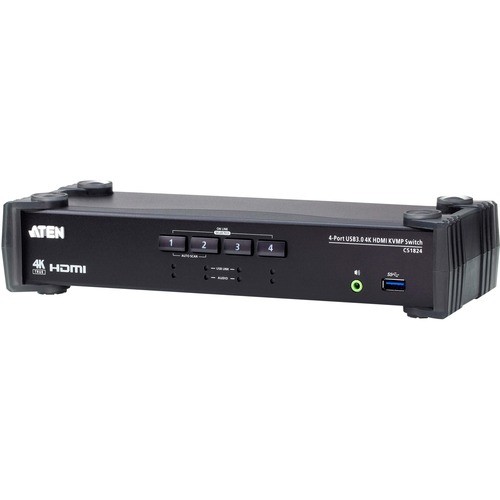 Aten CS1824 KVM Switchboxes Aten 4-port Usb 3.0 4k Hdmi Kvmp Switch - 4 Computer(s) - 1 Local User(s) - 4096 X 2160 - 7 X Usb -  672792011177