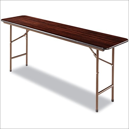 Alera FT727218MY Tables & Desks Alera Wood Folding Table, Rectangular, 71 7/8w X 17 3/4d X 29 1/8h, Mahogany - For - Table Topmahoga ALEFT727218MY 