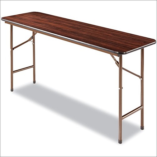 Alera FT726018MY Tables & Desks Alera Wood Folding Table, Rectangular, 59 7/8w X 17 3/4d X 29 1/8h, Mahogany - For - Table Topmahoga ALEFT726018MY 