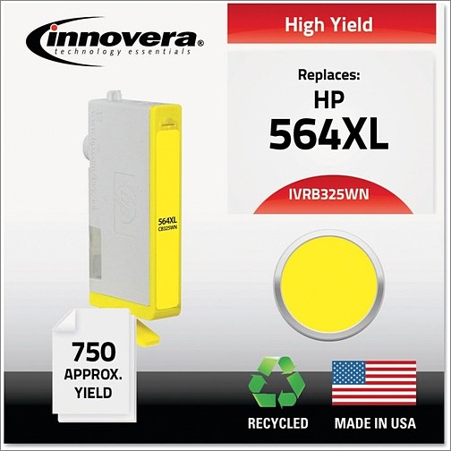 Innovera IVRB325WN Toners & Ink Cartridges Innovera Remanufactured High Yield Inkjet Ink Cartridge 564xl (cb325wn) - Yellow Pack - 750 Page Yel IVRB325WNC 818239714656