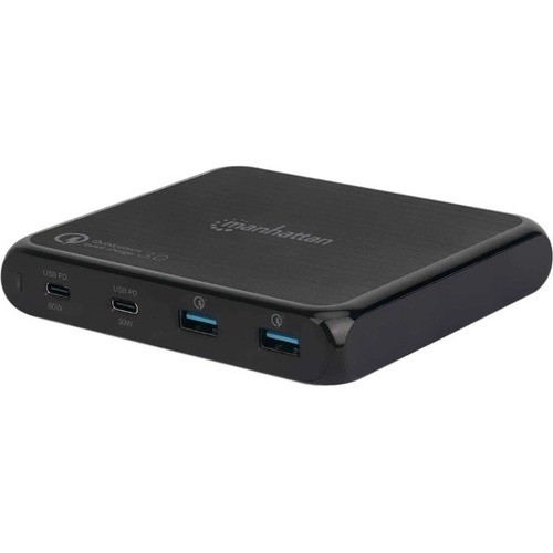 Manhattan 102247 Power Adapters Manhattan Charging Station, 2x Usb-c And 2x Usb-a Ports, Usb-c Outputs: 1x 60w And 1x 30w, Usb-a Out 766623102247