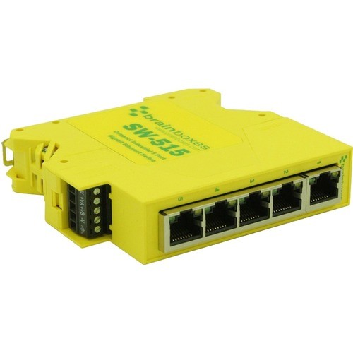 Brainboxes SW-515 Switches & Bridges Brainboxes Compact Industrial 5 Port Gigabit Ethernet Switch Din Rail Mountable - 5 Ports - Taa Comp Sw515 837324004281