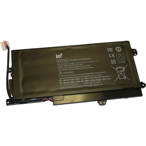 Battery Technology PX03XL-BTI Batteries Bti Px03xl-bti 11.1v 50whr Li-ion Battery 715050-001, Px03xl Envy 14-k002la Sleekbook, 14-k008tx Sle Px03xlbti 886734880206