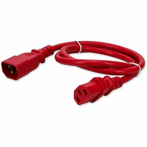 Addon ADDC132C1414AWG10FTR Power Cords C14/c13 Power Extension Cable  Adap - 10ft Red 14awg 100-250v At 15a (addc132c1414awg10ftr) 821456464969