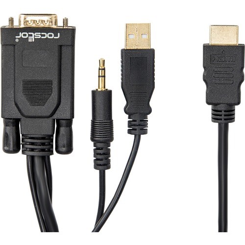 Rocstor Y10C264-B1 Cables Rocstor Premium 6ft Vga To Hdmi Converter Cable With Power And Audio Support M/m - Compatible With C Y10c264b1 810606034329