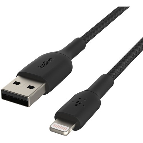 Belkin CAA002BT1MBK Cables Belkin Boostcharge Braided Lightning To Usb-a Cable (1 Meter / 3.3 Foot, Black) - 3.3 Ft Lightning/u 745883788729