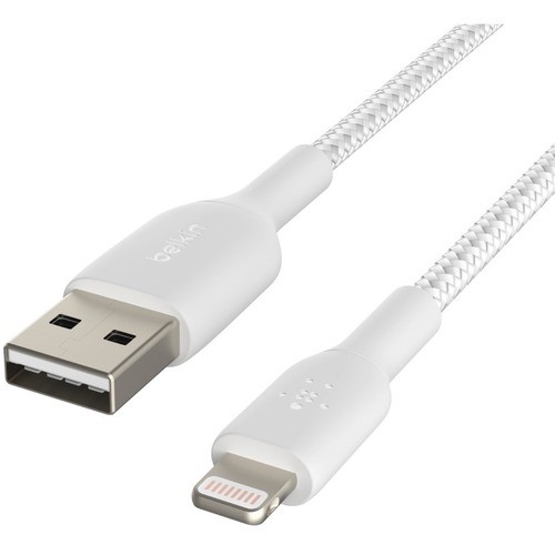 Belkin CAA002BT1MWH Cables Belkin Braided Lightning To Usb-a Cable (1m / 3.3ft, White) - 3.30 Ft Lightning/usb Data Transfer Ca 745883788736