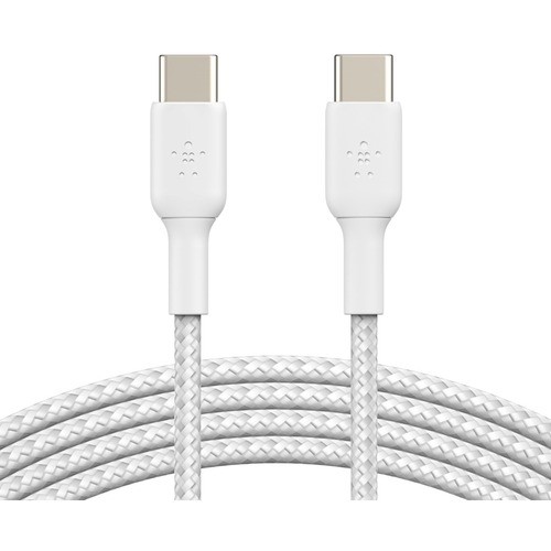 Belkin CAB004BT1MWH Cables Belkin Braided Usb-c To Usb-c Cable (1m / 3.3ft, White) - 3.30 Ft Usb-c Data Transfer Cable For Smar 745883788286