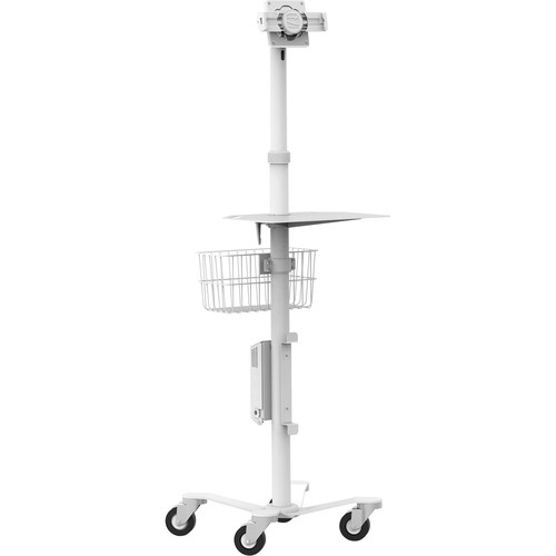 Maclocks UCLGMCRSTDW Stands & Cabinets Compulocks Universal Tablet Cling Medical Rolling Kiosk White - Compatible With Tablets 7" - 13" , R 819472023062