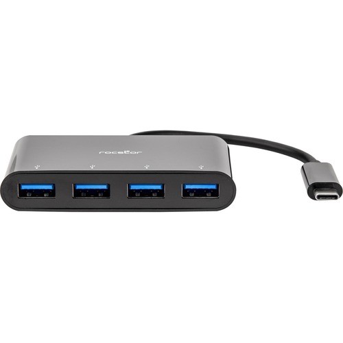 Rocstor Y10A228-B2 USB/Firewire Adapters Rocstor Premium Portable 4 Port Hub - Usb-c To 4x Usb-a Slim Hub - Usb 3.0 Hub - Bus Powered - Black Y10a228b2 810606034527