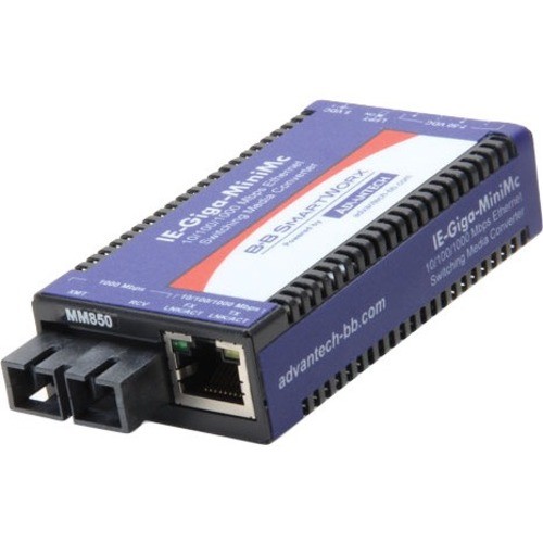 B And B Smartworx IMC-370I-SSR-PS Transceivers/Media Converters Advantech 10/100/1000mbps Miniature Media Converter - 1 X Network (rj-45) - 1 X Sc Ports - Duplexsc  Imc370issrps 663069014519