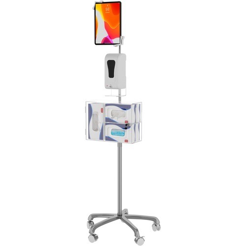 Cta Digital PAD-HFSST Stands & Cabinets Cta Digital Heavy-duty Gooseneck Floor Stand For 7-13 Inch Tablets With Sanitizing Station And Automat Padhfsst 656777018412