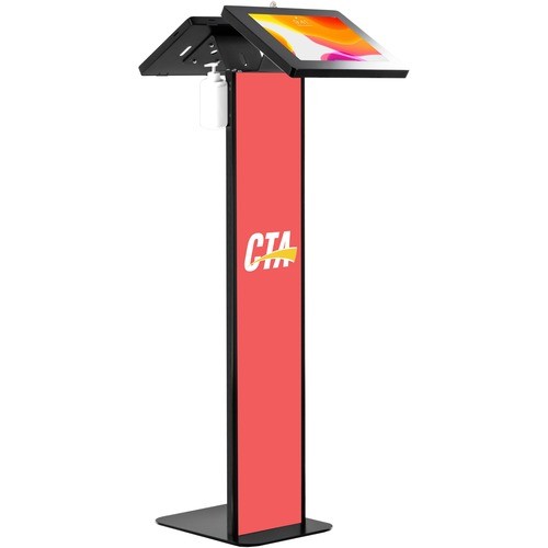Cta Digital PAD-PSTT2B Stands & Cabinets Cta Digital Premium Dual Enclosure Locking Floor Stand Kiosk With Graphic Card Slot And Soap Dispens Padpstt2b 656777018382
