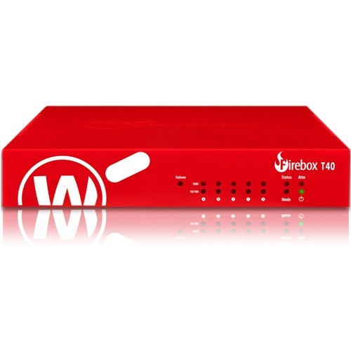 Watchguard Technologies WGT41001-US Network Security & Firewalls Watchguard Firebox T40-w Network Security/firewall Appliance - 5 Port - 1000base-t - Gigabit Etherne Wgt41001us 654522471161