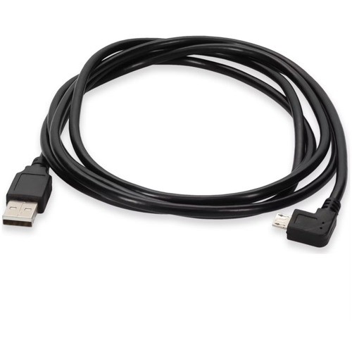 Addon USB2MICROUSBLT6 Cables Addon 6ft Usb 2.0 (a) Male To Micro-usb 2.0 (b) Left-angle Male Black Cable - 6 Ft Micro-usb/usb Dat 195285027047