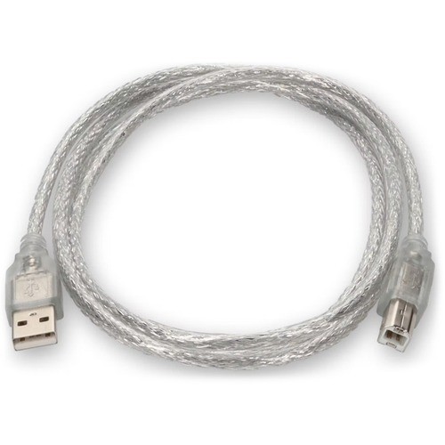 Addon USBEXTAB6CLR Cables Addon 6ft Usb 2.0 (a) Male To Usb 2.0 (b) Male Clear Cable - 6 Ft Usb Data Transfer Cable For Notebo 195285027399