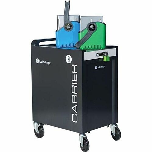 Lockncharge LNC8-10395 Carts & Dollies Lockncharge Carrier 20 Charging Cart - Swing Handle - 4 Casters - 5" Caster Size - Steel - 19.20" Le Lnc810395 9347210007148