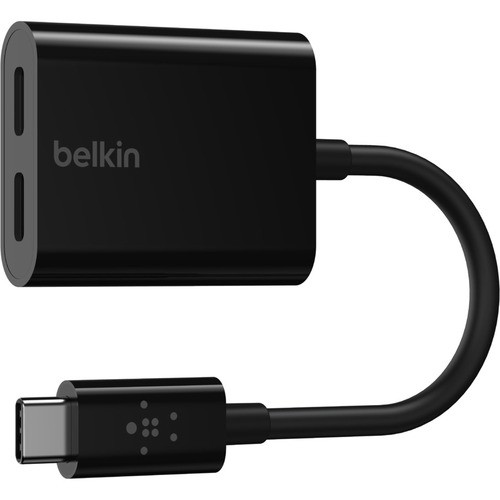 Belkin F7U081BTBLK Connector Adapters Belkin Usb-c Audio + Charge Adapter - 1 Pack - 1 X Usb Type C - Female, 1 X Usb Type C - Female - 1  745883798308
