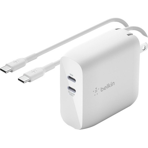Belkin WCH003DQ2MWH-B6 Power Adapters Belkin Boostcharge Dual Usb-c Gan Wall Charger 68w And Usb-c Cable Laptop Chromebook Charging - Powe Wch003dq2mwhb6 745883808236