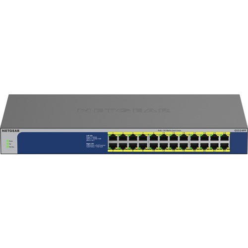 Netgear GS524PP-100NAS Switches & Bridges Netgear Gs524pp Ethernet Switch - 24 Ports - 2 Layer Supported - 359.50 W Power Consumption - 300 W  Gs524pp100nas 606449149272