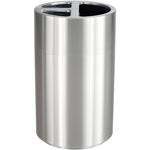 Safco 9941SS Wastebaskets & Trash Cans Triple Recycling Receptacle SAF9941SS 073555994117