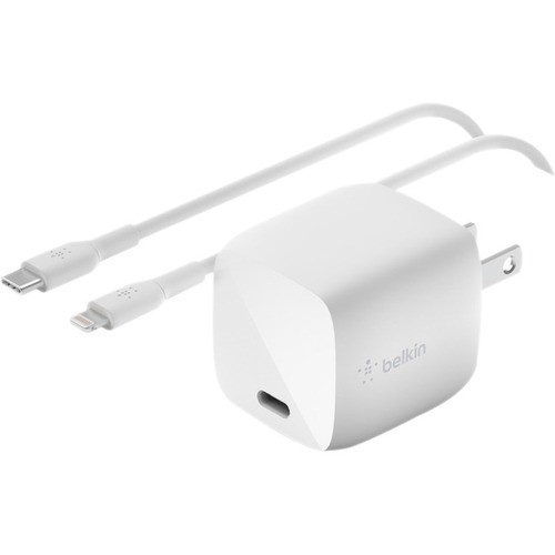 Belkin WCH001DQ1MWH-B5 Power Adapters Belkin Boostcharge 30w Usb-c Gan Wall Charger (usb-c To Lightning Cable Included) - Power Adapter -  Wch001dq1mwhb5 745883809103