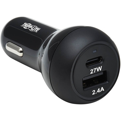 Tripp Lite USB Car Charger Dual-Port 39W Charging USB-C 27W, USB-A 12W - U280-C02-39W-1B