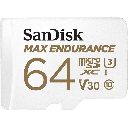 Sandisk SDSQQVR-064G-AN6IA Memory Cards Sandisk Max Endurance 64 Gb Class 10/uhs-i (u3) Microsdhc - 1 Pack - 100 Mb/s Read - 40 Mb/s Write - Sdsqqvr064gan6ia 619659178499