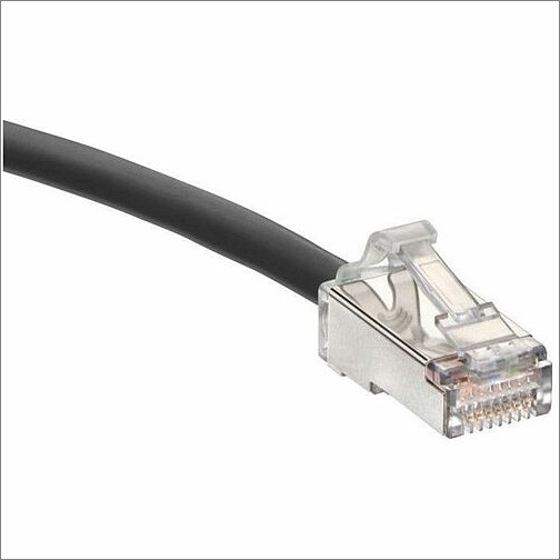 Leviton H6A10-03E Cables Leviton Cat 6a Small Diameter High-flex Patch Cord, 3 Ft (0.91 M), Black - 3 Ft Category 6a Network  H6a1003e 